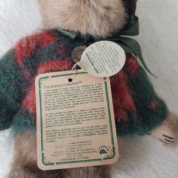 Boyds Bears Jointed Plush Bear AUNT FANNY FREMONT 918350 NWT 8" sweater hat - Picture 11 of 12